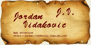 Jordan Vidaković vizit kartica